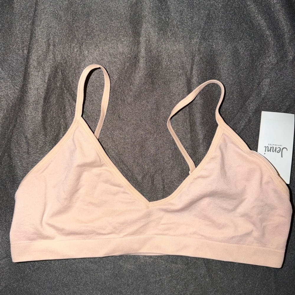 Jenni Intimates Womens Seamless Bralette Chai Pink Tan Medium 100158355 NWT